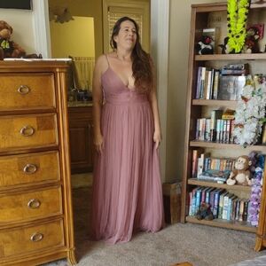 Elegant Mauve Evening Gown